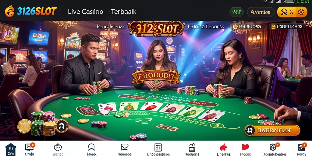 Tampilan menarik dari gameplay Live Casino 3126SLOT yang mendebarkan.