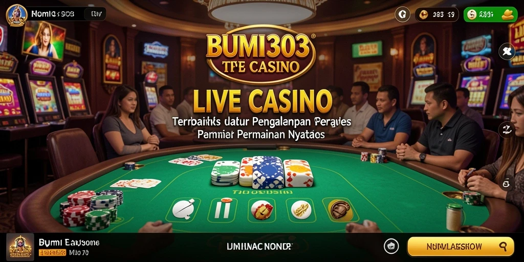 Tampilan gameplay Live Casino BUMI303 yang mendebarkan dan interaktif.