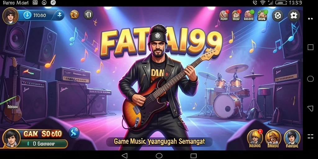Tangkapan layar dari gameplay FATCAI99 yang penuh energi dan interaksi musik.