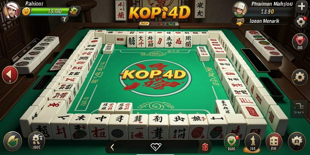 Tangkapan layar gameplay KOPI4D menampilkan aksi seru permainan Mahjong.
