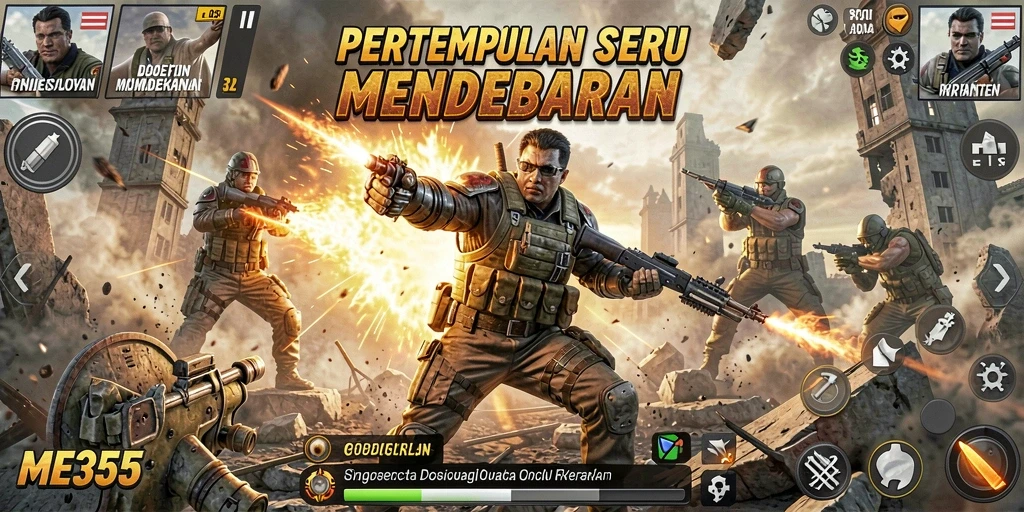 Screenshot menunjukkan pertarungan seru karakter di ME355.
