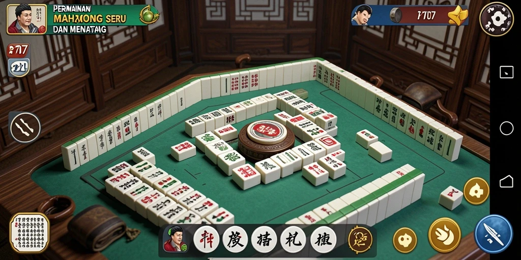 Tampilan screenshot PT707 dengan gameplay Mahjong yang seru.