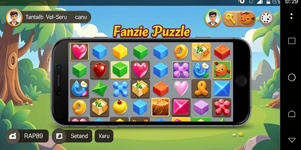 Screenshot gameplay RAP89 menampilkan pengalaman puzzle yang menantang dan menyenangkan.