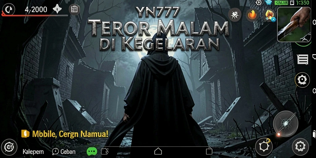 Menampilkan gameplay menakutkan dalam suasana kelam YN777.